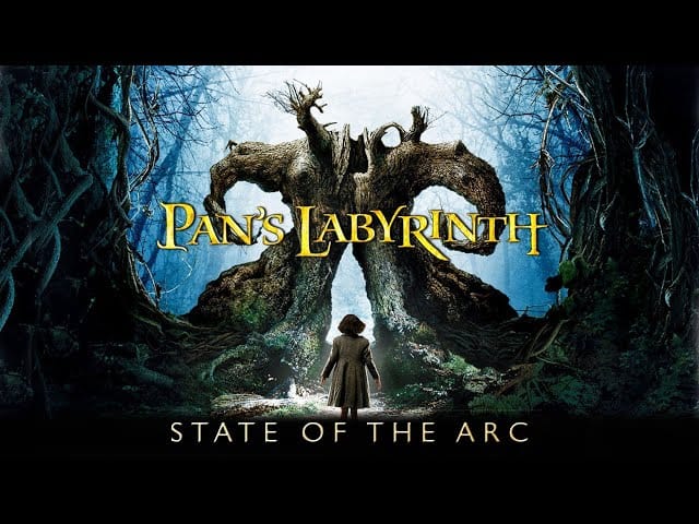 Pan's Labyrinth filmi afişi, gerçeklik ve masal dünyası arasındaki sınırda geçen karanlık bir hikaye.